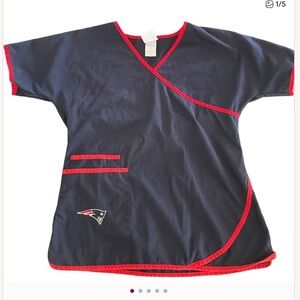 New England Patriots Navy and Red Scrubs with Logo